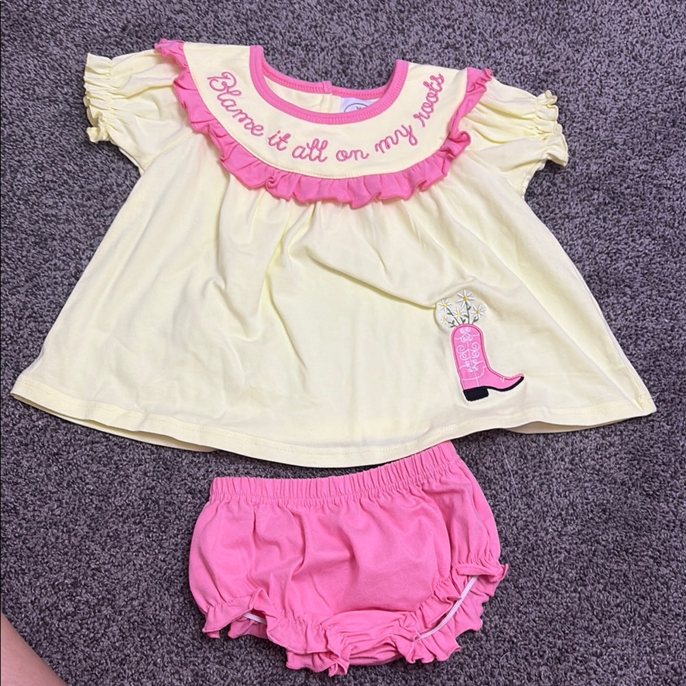 Blame it all on my roots embroidered bloomer set